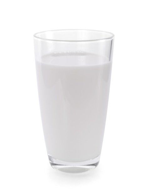 glass of milk on white background