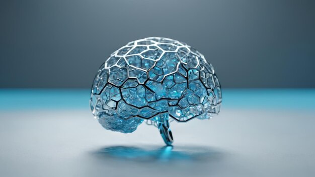 Glass Model of a Human Brain on a Table