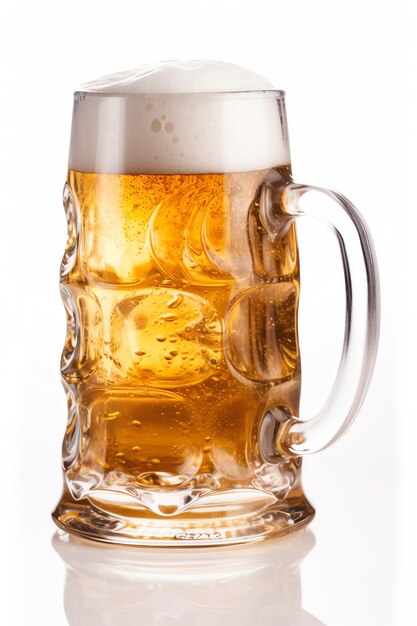 A glass mug of beer