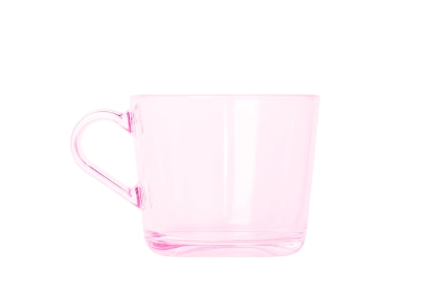 Glass mug empty cup Rose glass isolated