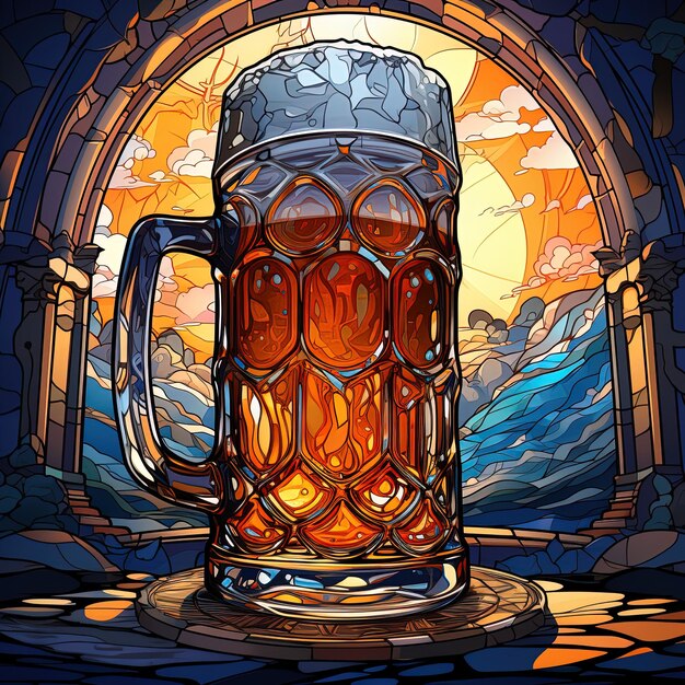 Foto una tazza di vetro con la parola birra sopra
