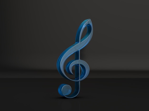 glass music note symbol