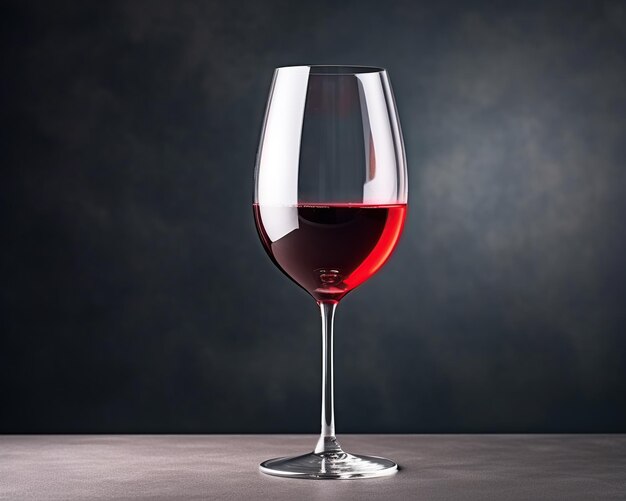 写真 暗い背景の赤ワインのグラス