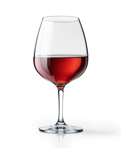 Фото Стакан красного вина на белом фоне
