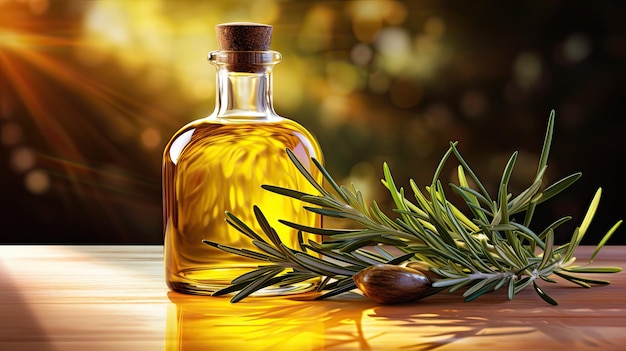 Glass olive oil illustration