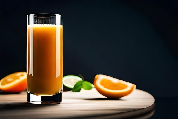 a glass of orange juice next to a glass of orange juice.