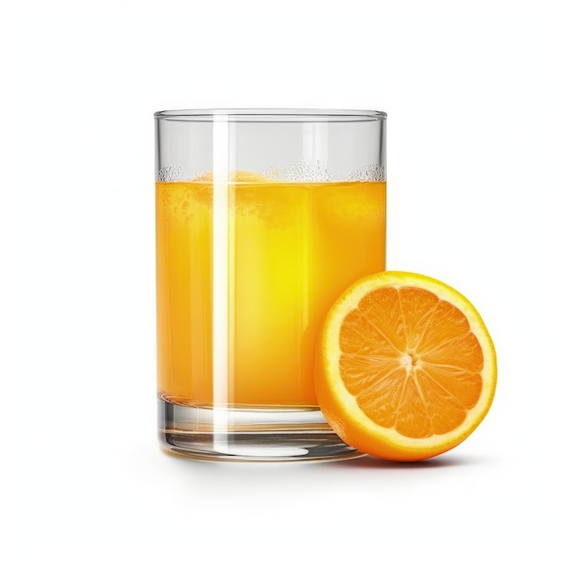 Glass of orange juice isolated Illustration AI GenerativexA