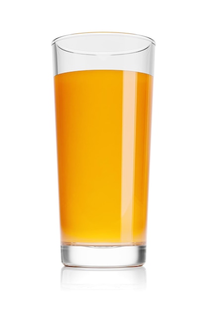 Glass of orange juice isolated on white 3D rendering illustration