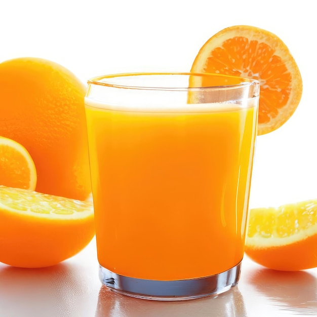 オレンジジュースのガラス