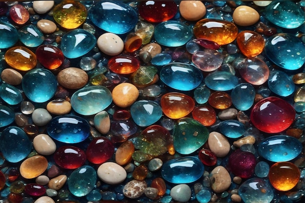 Glass Pebbles Stone Background Glass Pebbles Stone Wallpaper Stone Background Pebble Stones AI Generative