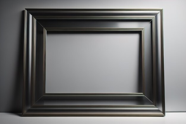 Glass picture frame on a solid color background ai generative