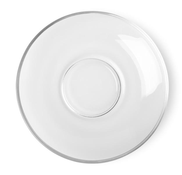 흰색 배경에 고립 된 유리 접시 클리핑 패스