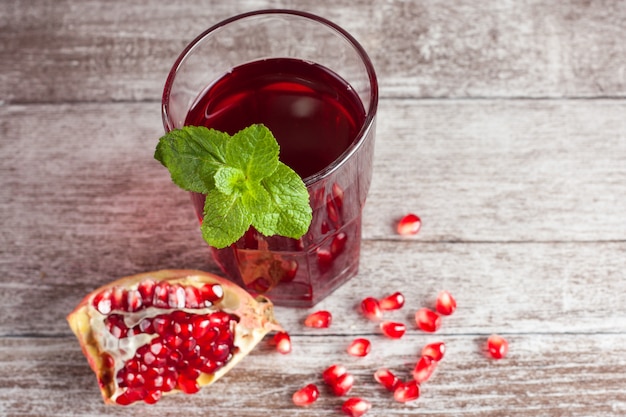 A glass of pomegranate juice 