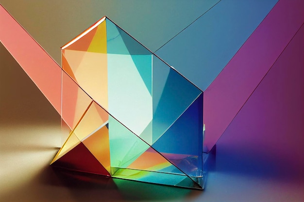 Foto prisma di vetro rifrangente della luce nei vivaci colori dell'arcobaleno