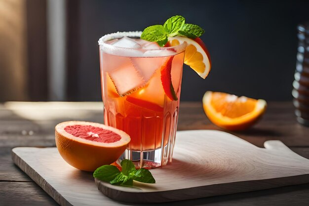 a glass of red liquid with a slice of lime and a slice of lime.