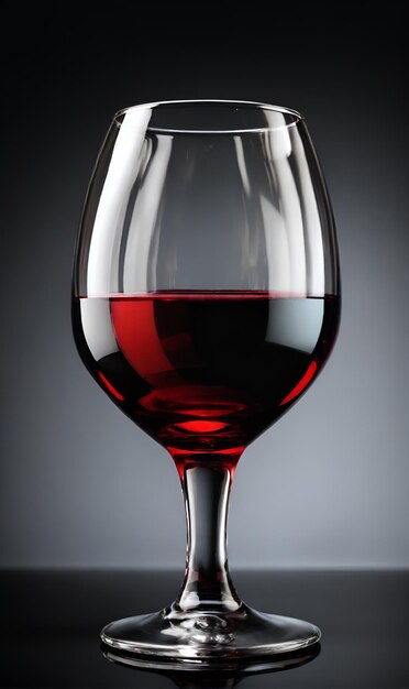 A glass of red wine on a black background