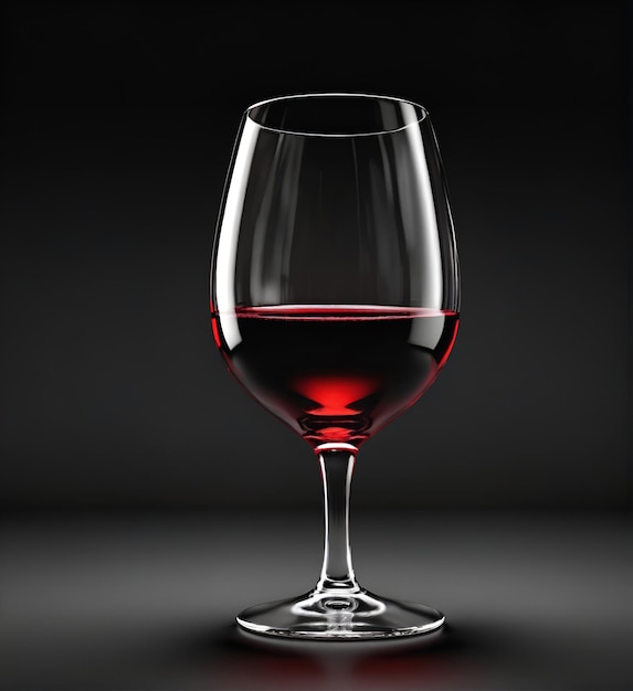 Foto un bicchiere di vino rosso su uno sfondo nero