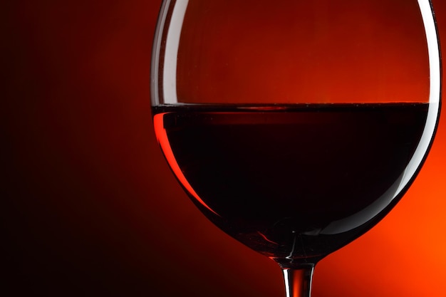 Glass of red wine closeup