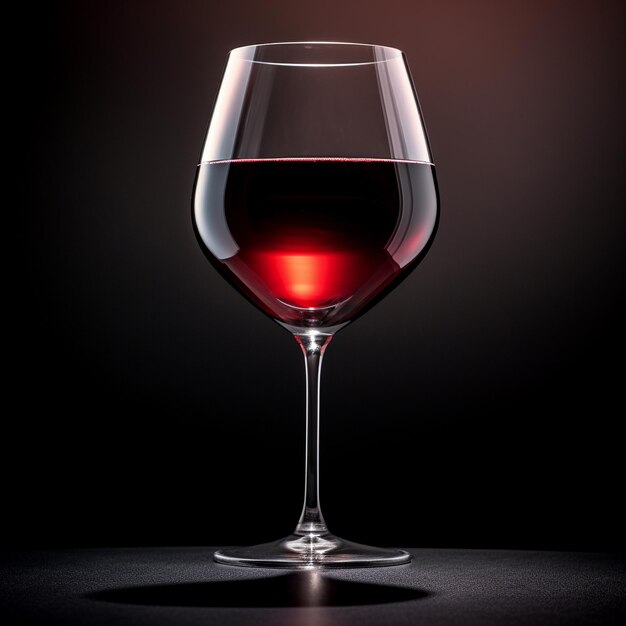 Photo a glass of red wine is on a black background.