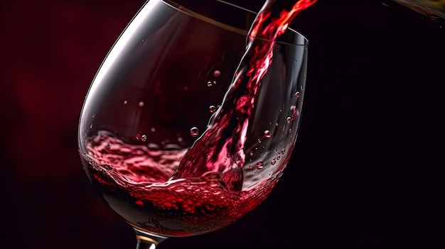 Photo a glass of red wine is poured into a glass.