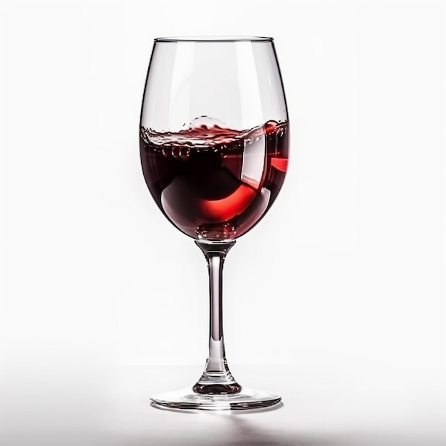 Glass of red wine on white background AI generated image