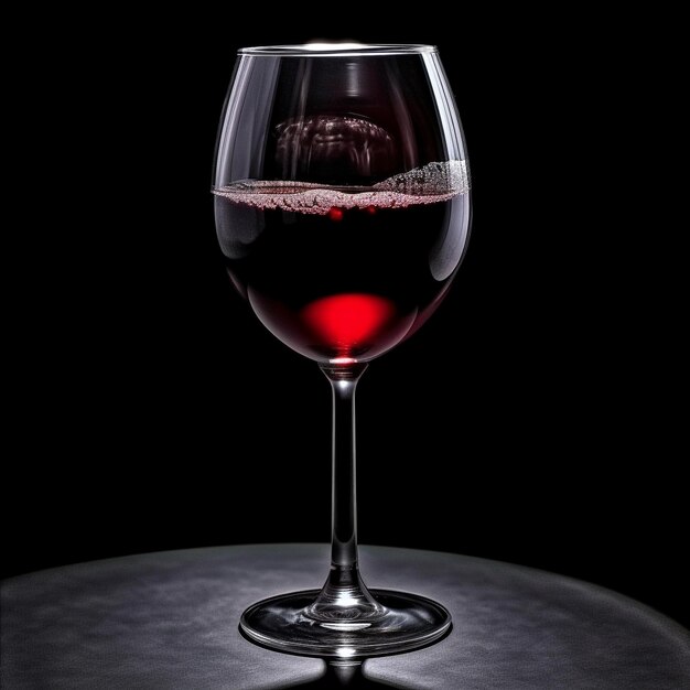 Foto un bicchiere di vino rosso con dentro un vino rosso.