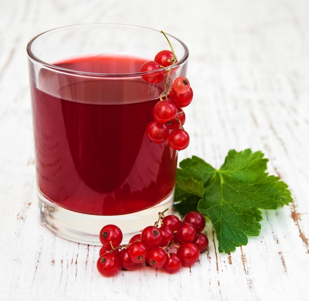 Glass of redcurrant lemonade