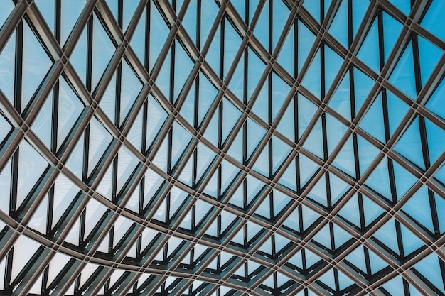 Glass Roof With Metal Grid