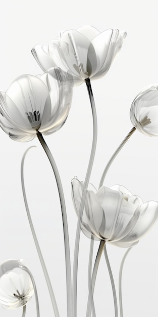 A glass sculpture of flowers with the number 1 on it