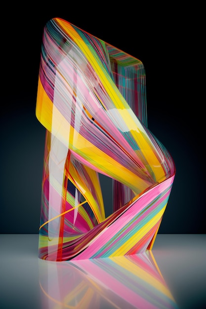 Foto una scultura in vetro di una scarpa color arcobaleno