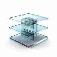 Photo a glass shelf with a glass shelf that says quot glass quot on it