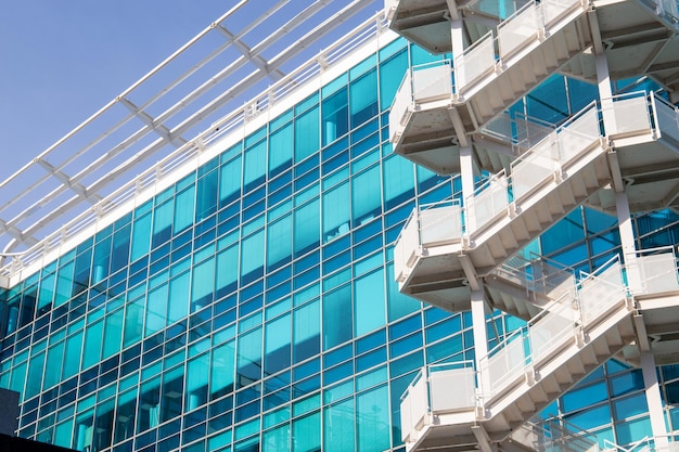 Glass skyscrapers in the city of Barcelona