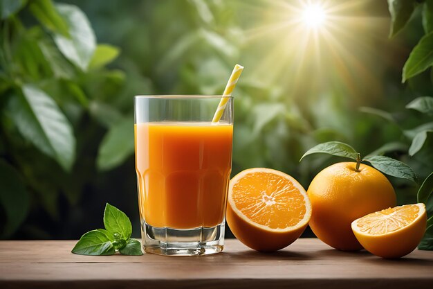 A glass of smoothie orange juice