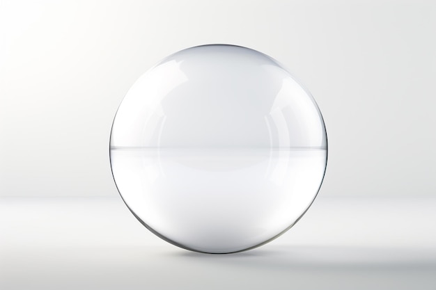 Glass sphere on a white background 3d rendering mock up