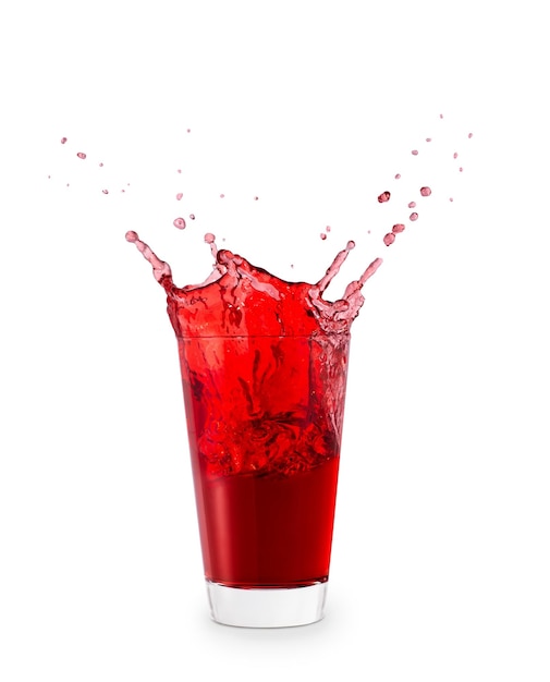 Photo glass of splashing juice