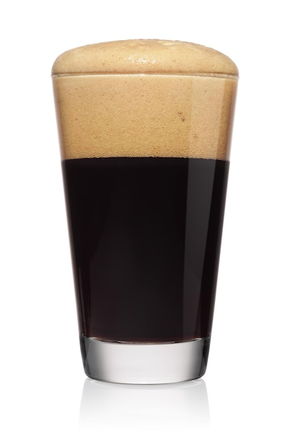 Glass of stout dark beer isolated on a white