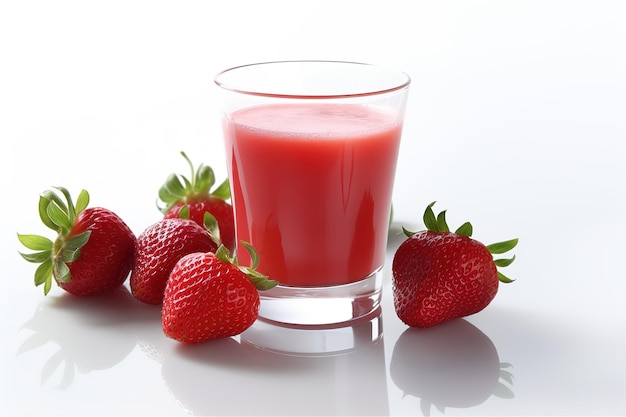 Glass Of strawberry Juice And Fresh strawberry