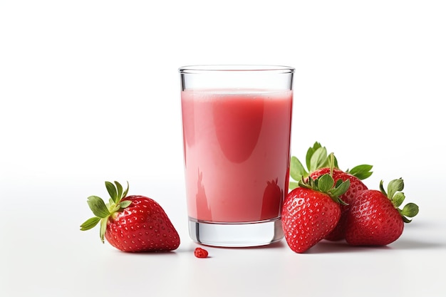 Glass Of strawberry Juice And Fresh strawberry