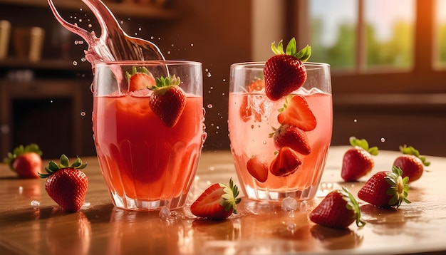 Glass of Strawberry Juice