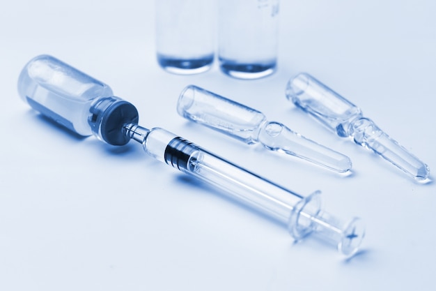 Photo glass syringe and medicine bottles