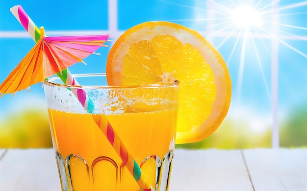 Photo a glass of tasty orange juice