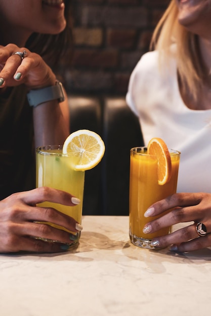 A glass of tasty orange juice