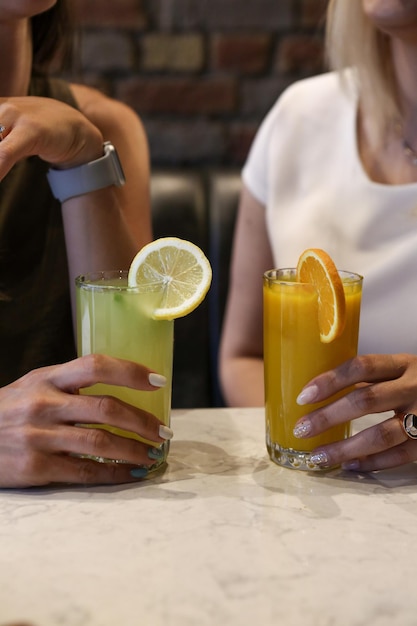 A glass of tasty orange juice