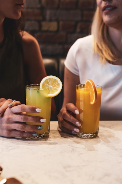 A glass of tasty orange juice