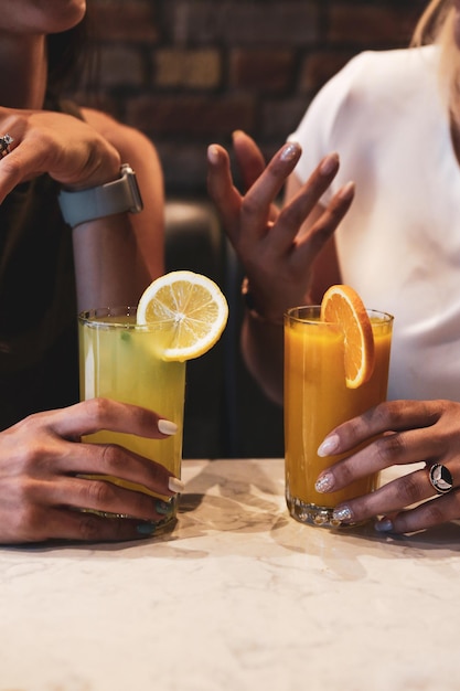 A glass of tasty orange juice