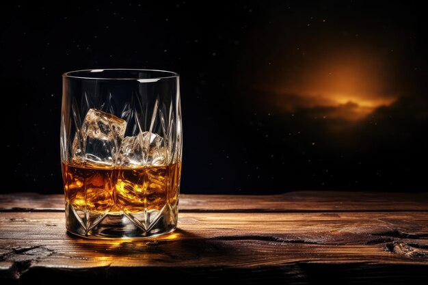 Glass of tasty whiskey