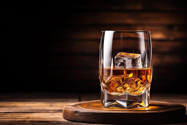 Glass of tasty whiskey