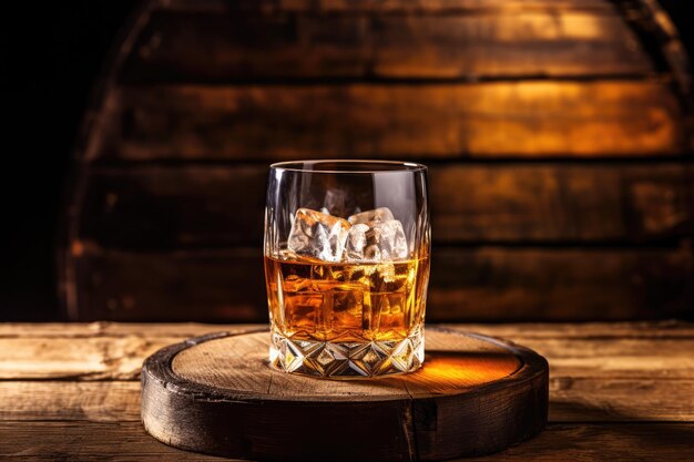 Glass of tasty whiskey