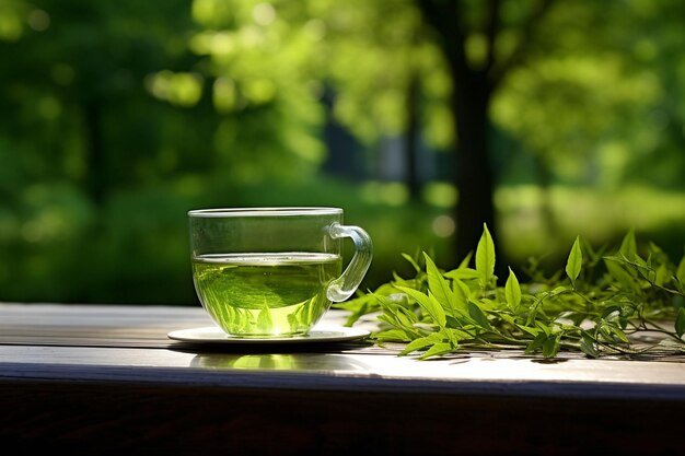 Photo glass of tea on table