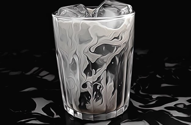 a glass that has ice